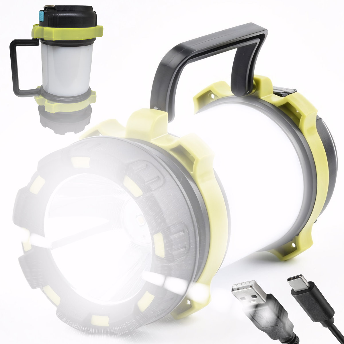 MOCNA LAMPA LATARKA WARSZTATOWA GARAŻOWA SZPERACZ LED USB Z UCHWYTEM