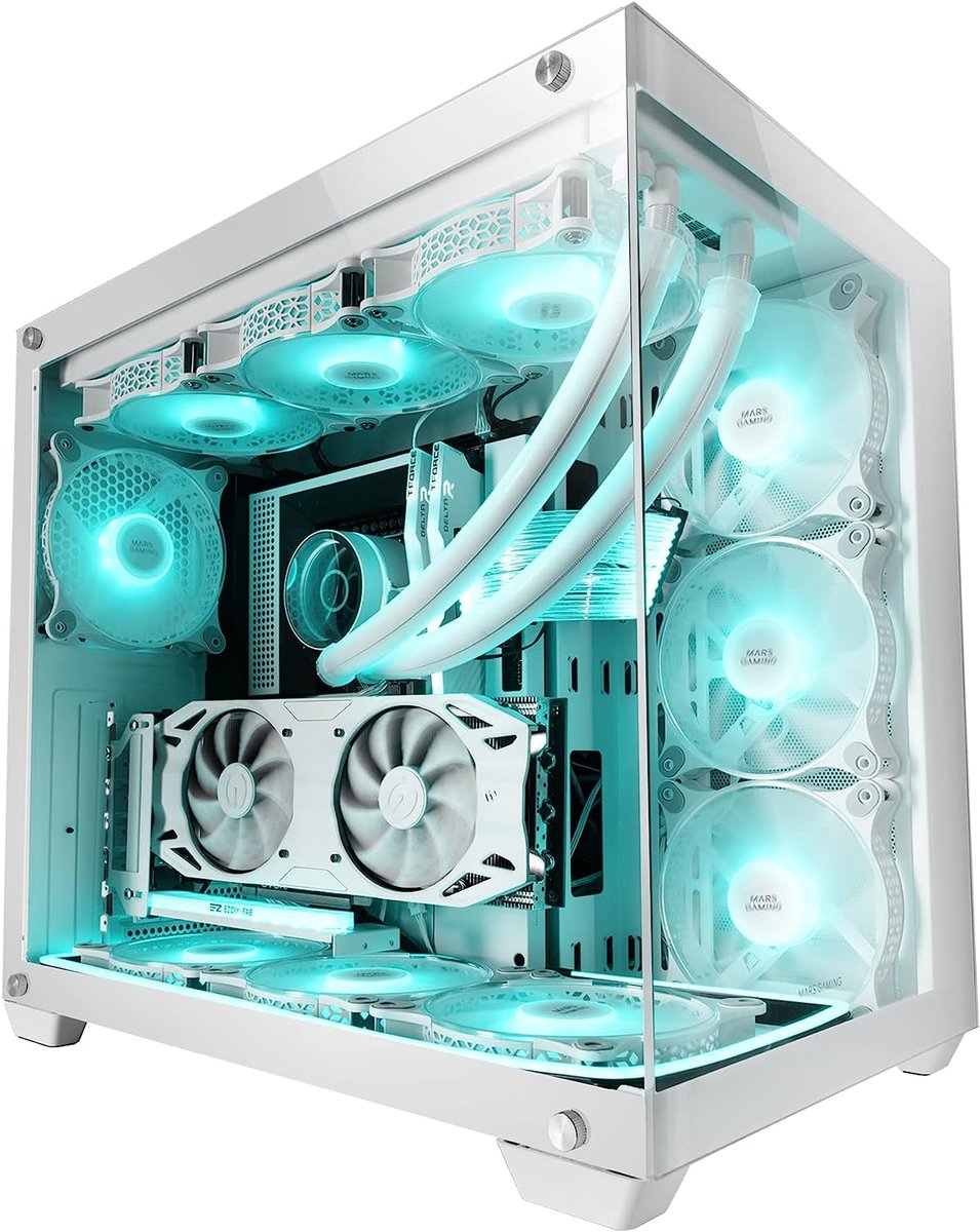 Obudowa Mars Gaming MCV4 White E-ATX ATX MiniITX MicroATX Midi Szkło