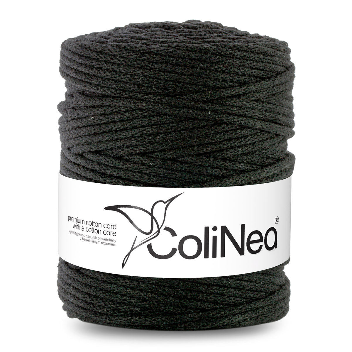 Colinea/Sznurek Bawełniany Z Bawełnianym Rdzeniem, Pleciony, 5Mm, 200M, czarny