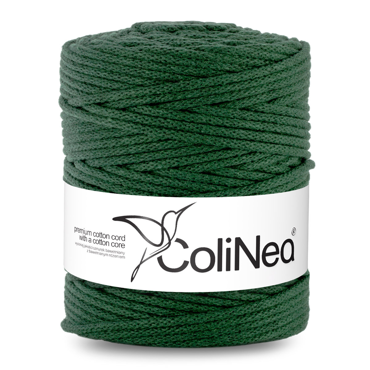 Colinea/Sznurek Bawełniany Z Bawełnianym Rdzeniem, Pleciony, 5Mm, 200M, butelkowa zieleń