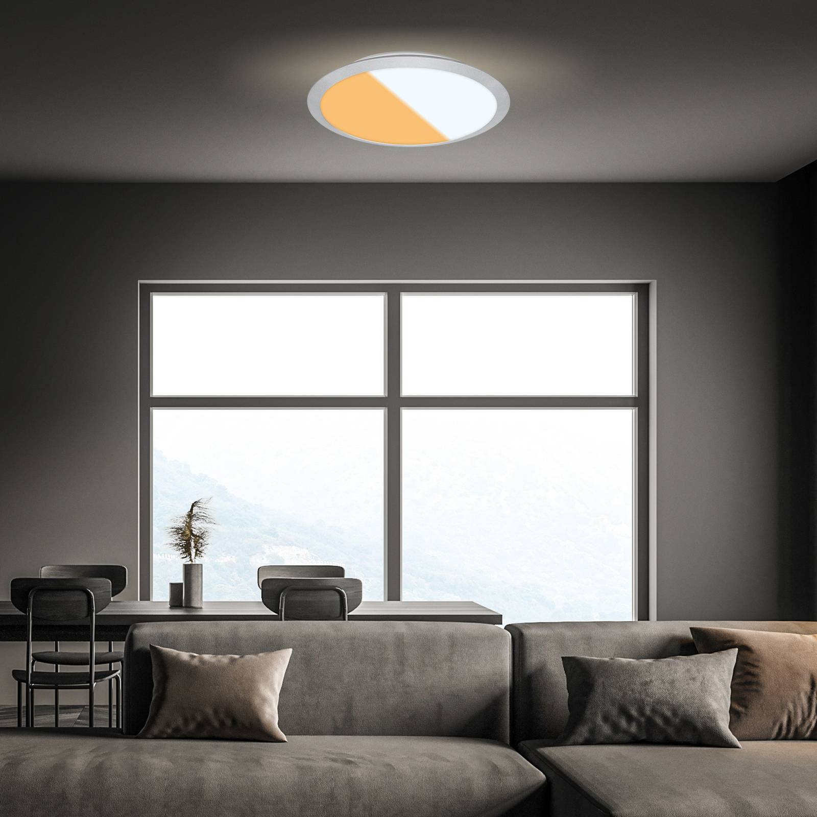 Briloner Lampa sufitowa LED 3767014 CCT IP44 chrom matowy
