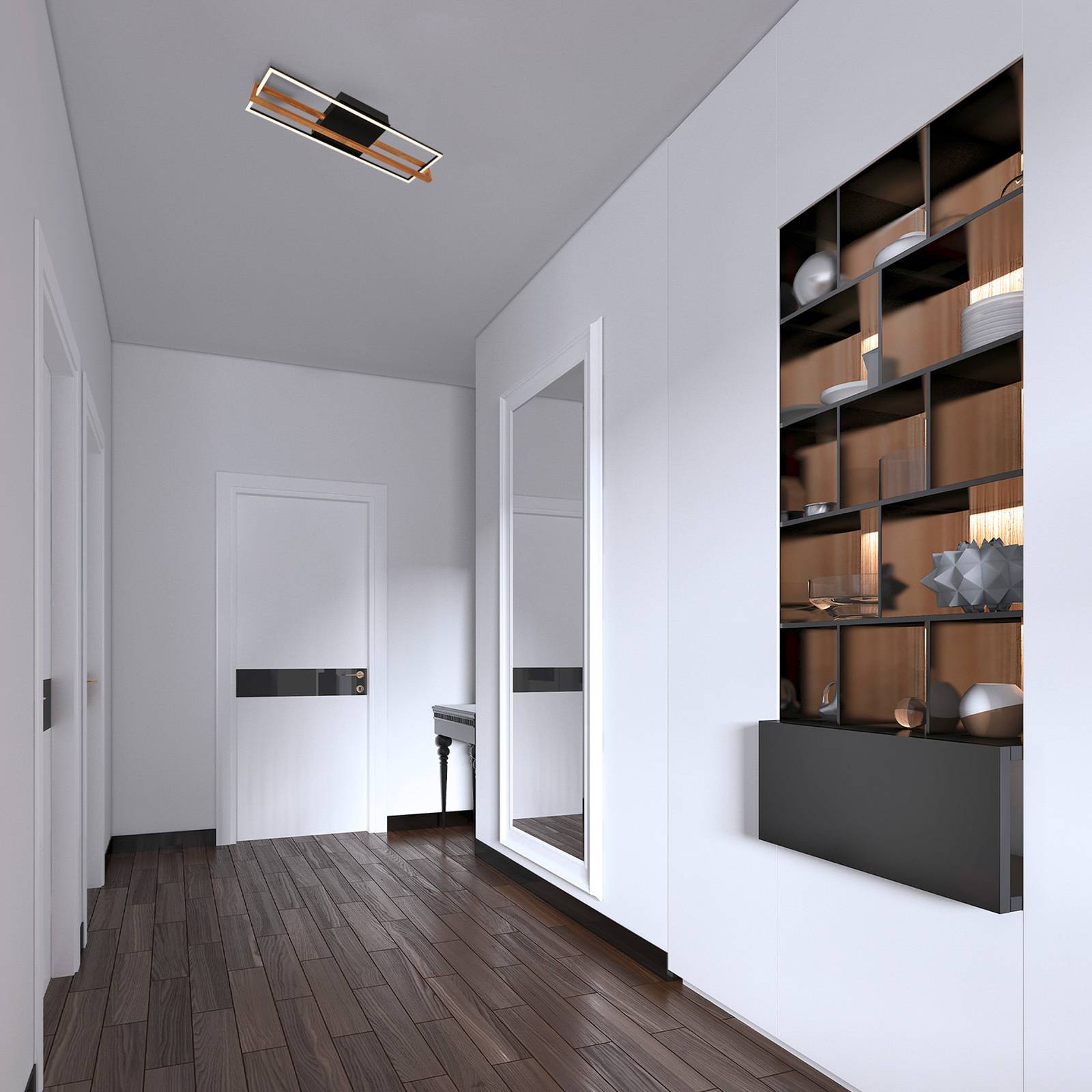 Briloner Lampa sufitowa LED 3777015 prostokąt drewno