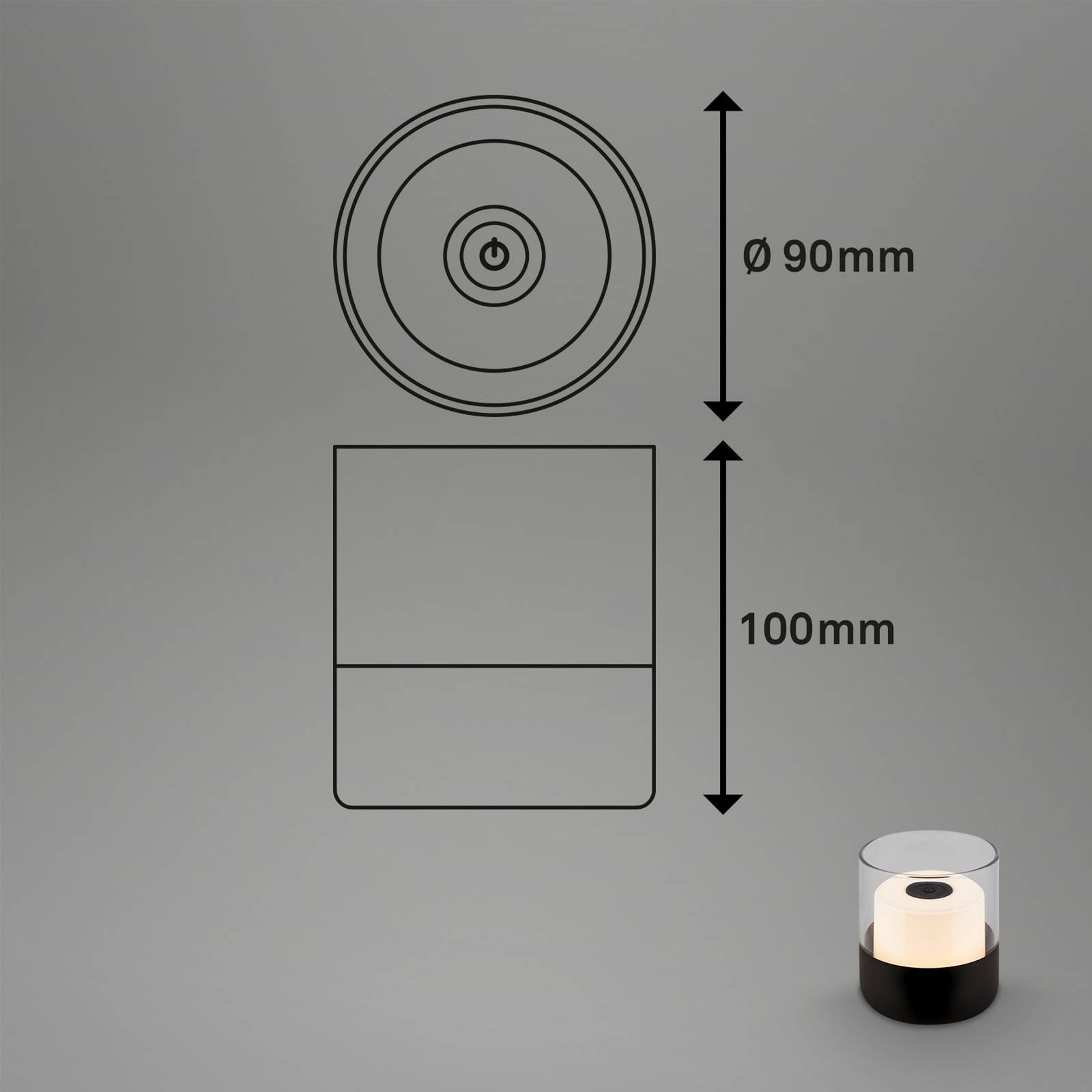 Briloner Akumulatorowa lampa stołowa LED 7483 IP44, czarna