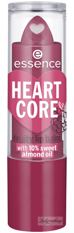Essence - HEART CORE Fruity Lip Balm - Owocowy balsam do ust z 10% olejkiem migdałowym - 3 g - 05 BOLD BLACKBERRY