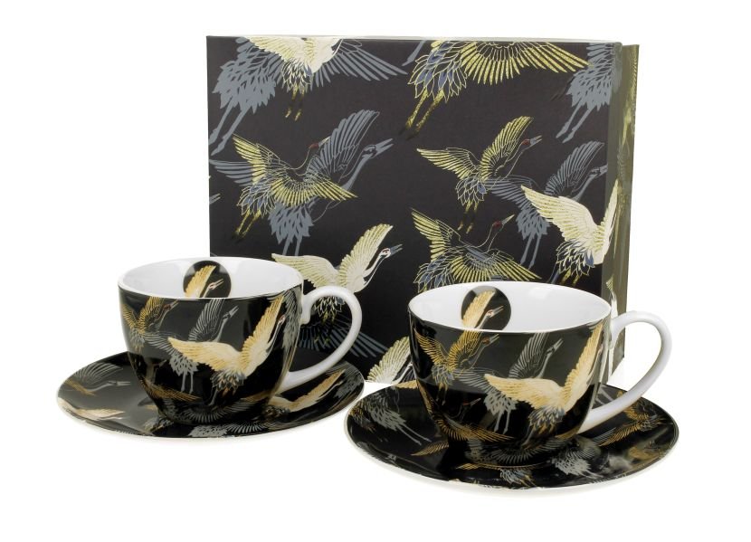 DUO Gift, 2 filiżanki ze spodkami, ŻURAWIE NOCĄ