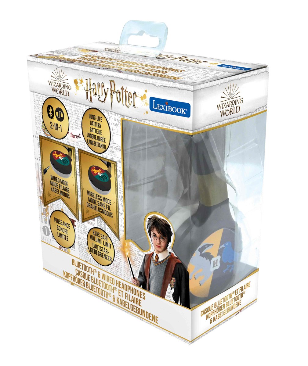 Lexibook, Składane Słuchawki Harry Potter 2 W 1 Bluetooth I Przewodowe Z Zabezpieczeniem Głośności Dla Dzieci
