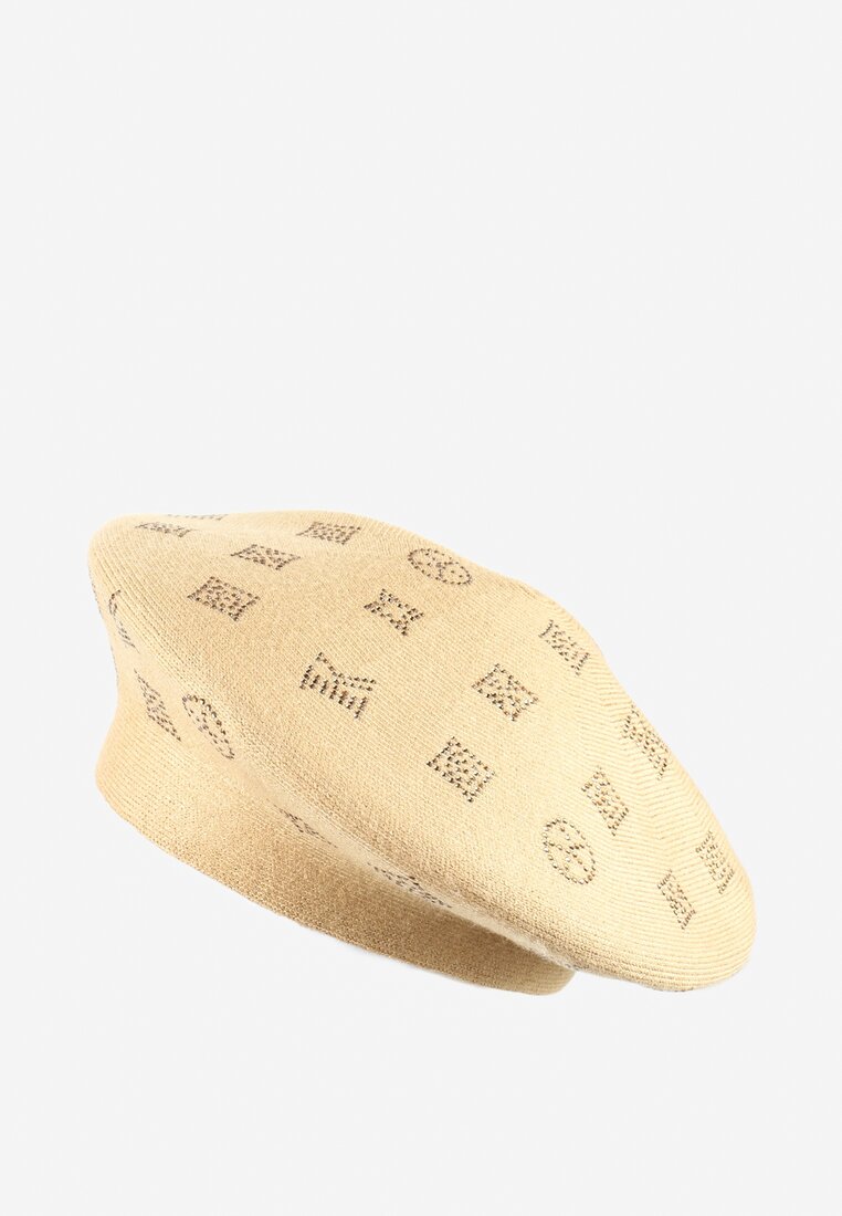 Brązowa Czapka Beret w Cyrkonie Nanto