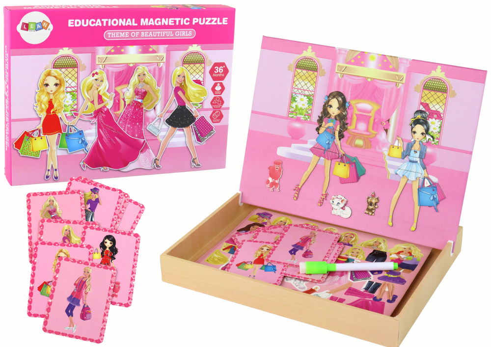 Zestaw Edukacyjnych Puzzli Magnetycznych Z Motywem Barbie