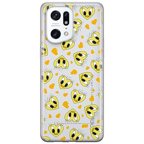 ERT GROUP etui na telefon Oppo FIND X5 PRO, case oryginalny i oficjalnie licencjonowany przez Looney Tunes, wzór Tweety 017, optymalnie dopasowane, plecki z TPU częściowo przeźroczyste
