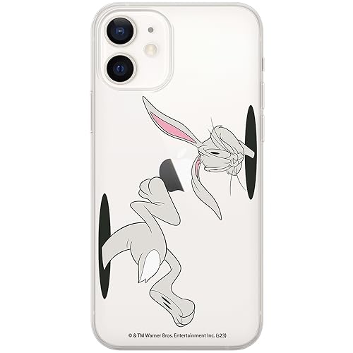 ERT GROUP etui na telefon Iphone 12 Mini, case oryginalny i oficjalnie licencjonowany przez Looney Tunes, wzór Bugs 016, optymalnie dopasowane, plecki z TPU częściowo przeźroczyste