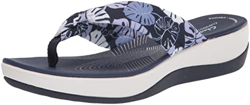 Clarks Klapki damskie Arla Glison, Niebieska tkanina kwiatowa, 43 EU