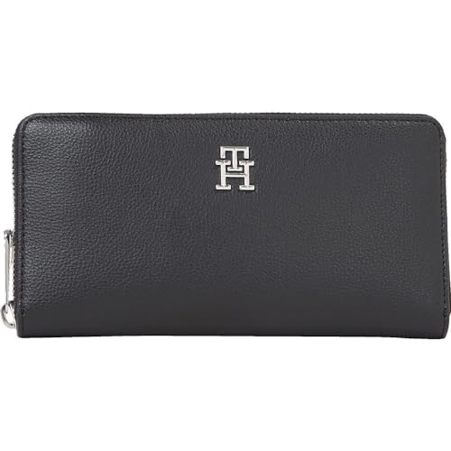 Tommy Hilfiger Damskie portfele TH Essential SC Large ZA, czarne, jeden rozmiar, Czarny