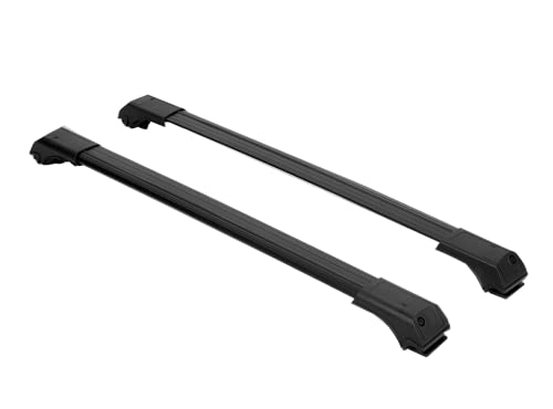 BREMER SITZBEZÜGE Bagażnik dachowy poprzeczny kompatybilny z relingami dachowymi do Ford Focus MK1 Turnier od 2001-2004 w kolorze czarnym V1