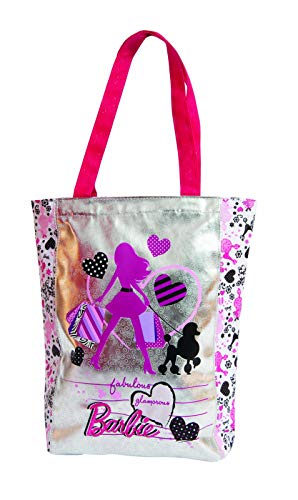 Barbie Barbie - T-4917 torba na zakupy płócienna i plażowa torba na zakupy, 33 cm, 12 litrów, biała (blanc/róża)