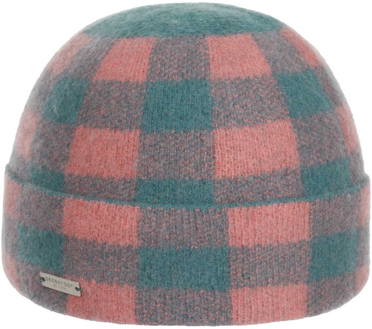 Czapka z Sukna Welnianego Wool Check by Seeberger, różowy, One Size