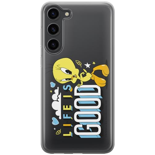 ERT GROUP etui na telefon Samsung S23 PLUS, case oryginalny i oficjalnie licencjonowany przez Looney Tunes, wzór Tweety 016, optymalnie dopasowane, plecki z TPU częściowo przeźroczyste