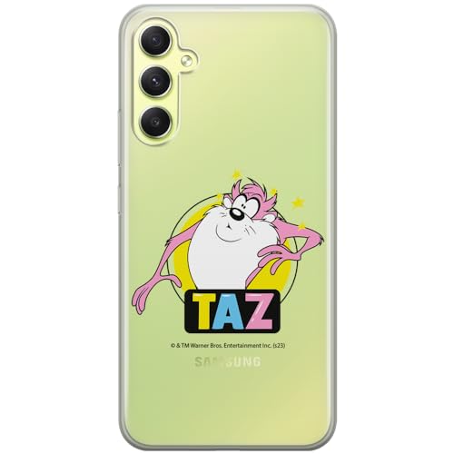 ERT GROUP etui na telefon Samsung A34 5G, case oryginalny i oficjalnie licencjonowany przez Looney Tunes, wzór Tasmanian 007, optymalnie dopasowane, plecki z TPU częściowo przeźroczyste