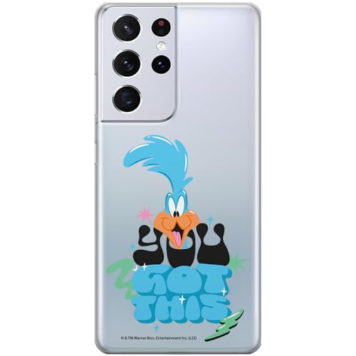ERT GROUP etui na telefon Samsung S21 ULTRA, case oryginalny i oficjalnie licencjonowany przez Looney Tunes, wzór Roadrunner 003, optymalnie dopasowane, plecki z TPU częściowo przeźroczyste