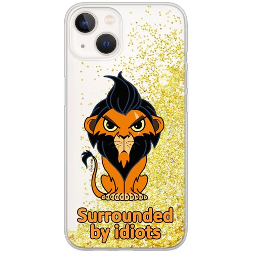 ERT GROUP etui na telefon Apple Iphone 13 MINI, case oryginalny i oficjalnie licencjonowany przez Disney, wzór Scar 001, optymalnie dopasowane, z efektem płynnego brokatu