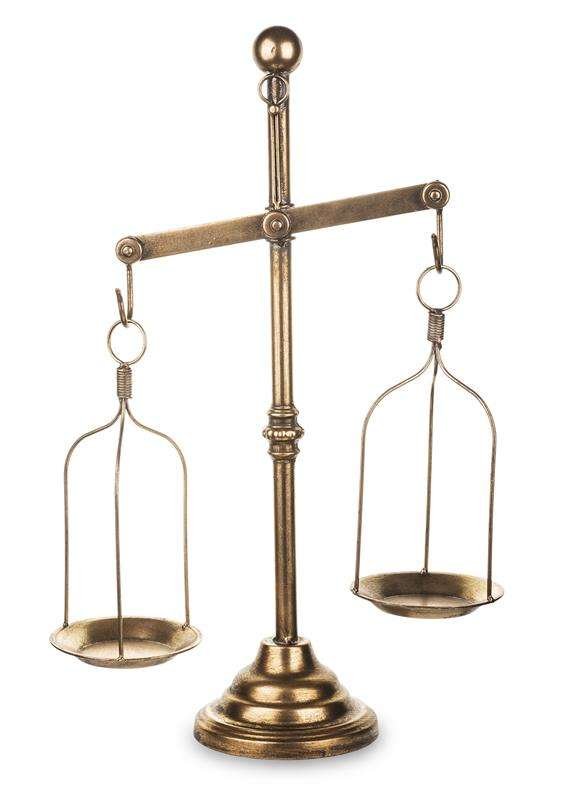 Waga Dekoracyjna Złota Metalowa Antyczna 57x40x20