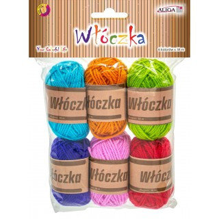 Włóczka Wl-9410, Dł. 38 M, 6 Szt. Mix Aliga