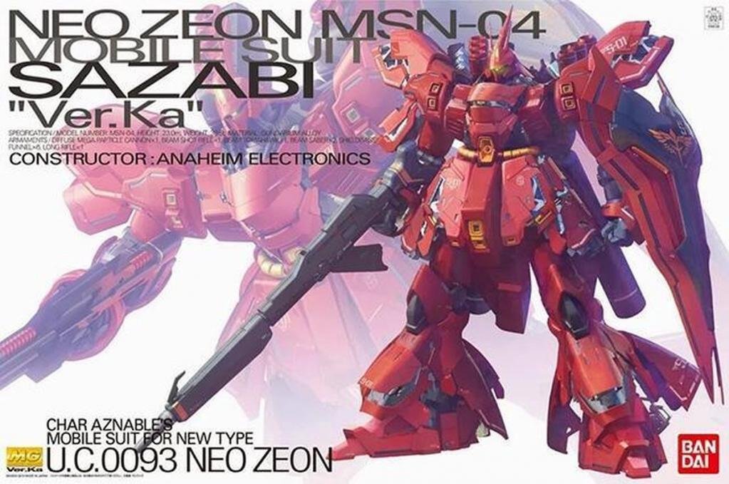 gundam - model kit - master grade - msn-04 sazabi ver.ka - 18 cm