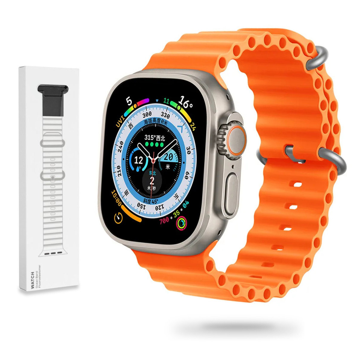 Gumowa Opaska Apple Watch (42 / 44 / 45 / 49 Mm) Pomarańczowy