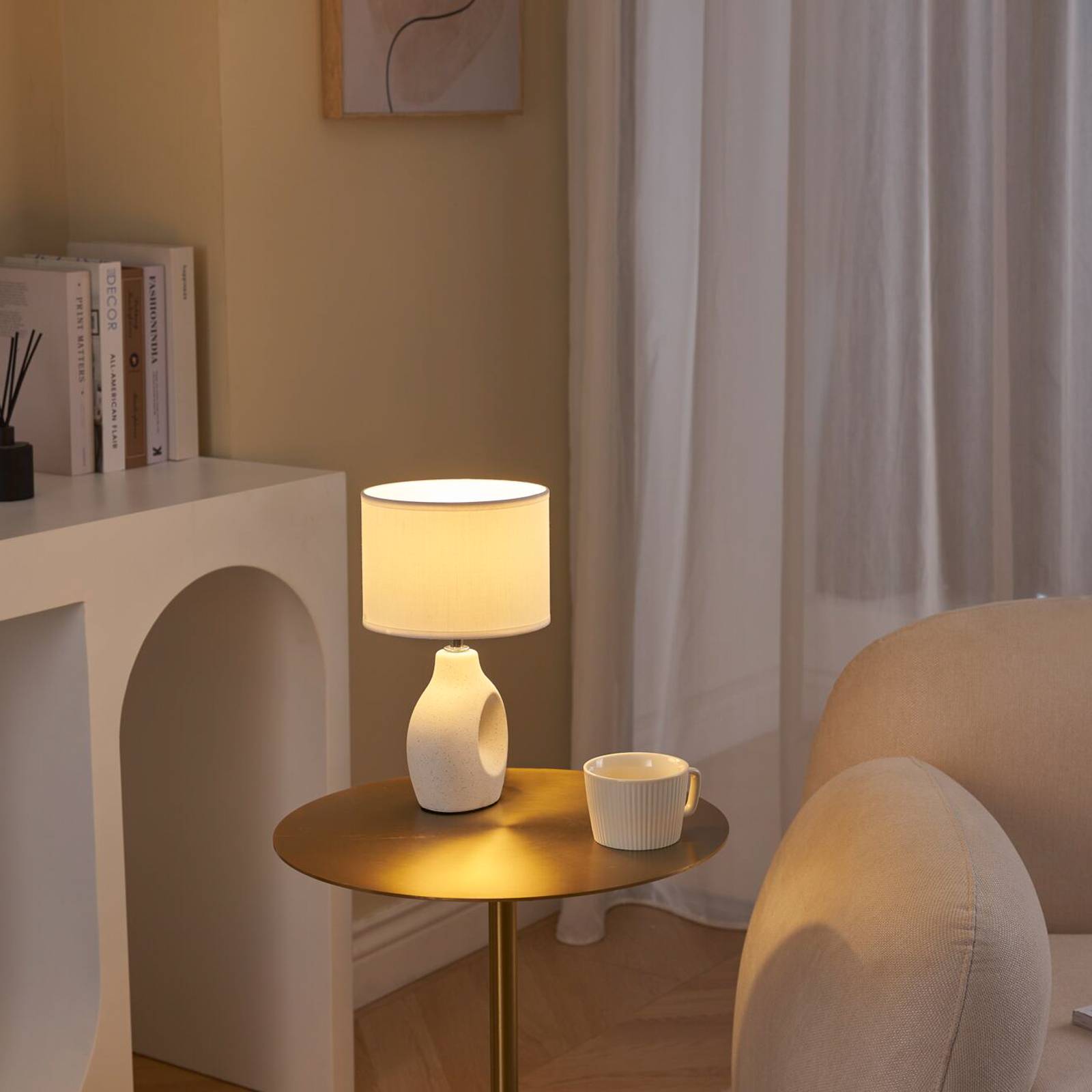Pauleen Pure Crush lampa stołowa, biała/beżowa
