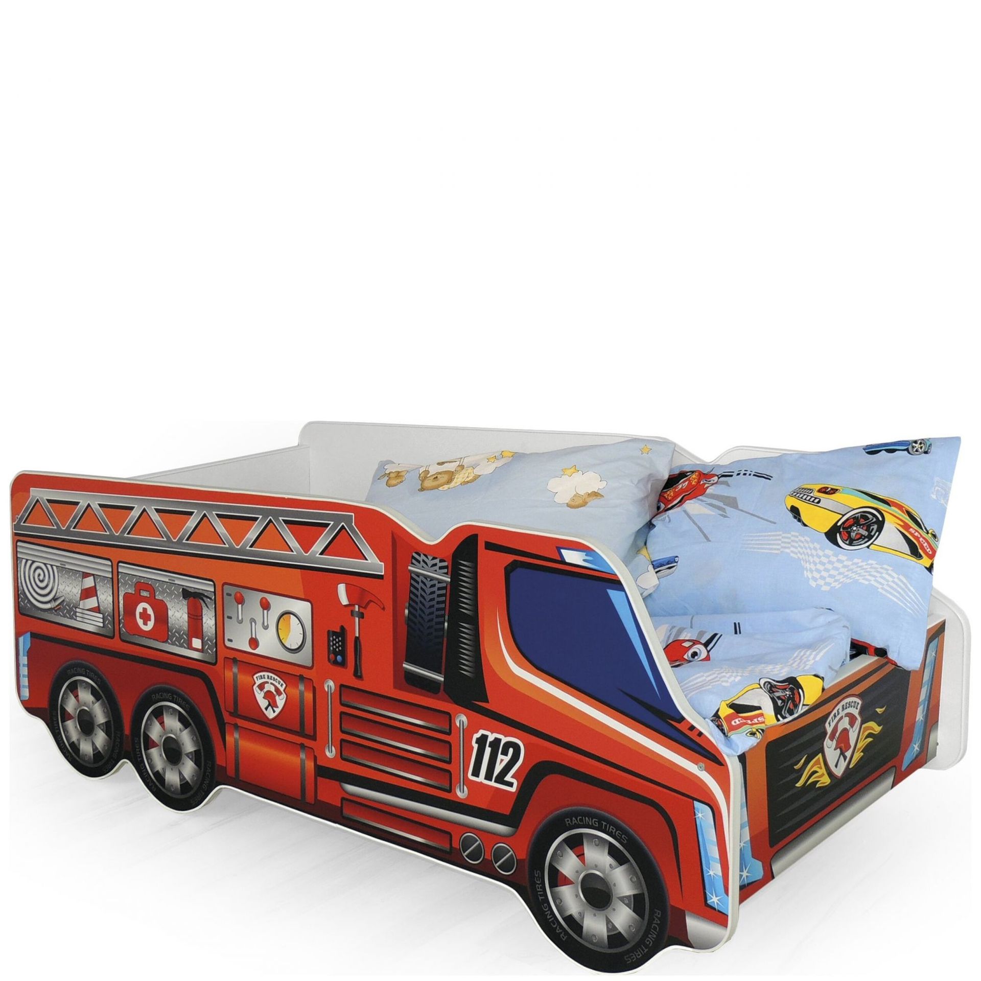 Łóżko Dziecięce z Materacem Fire Truck Halmar Wielobarwny
