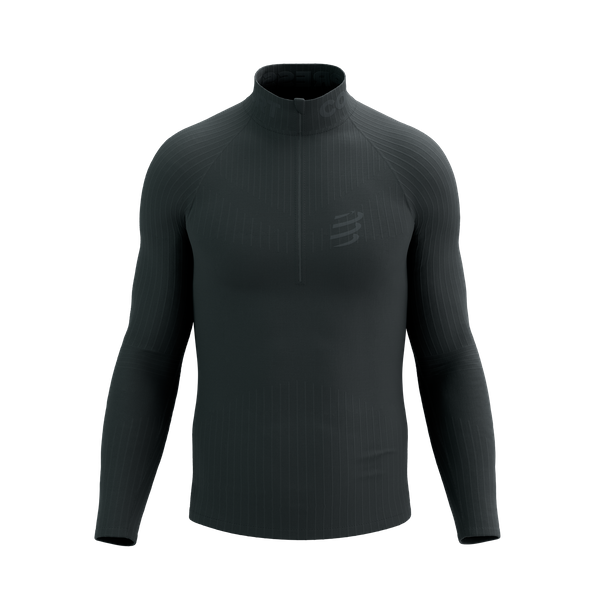COMPRESSPORT koszulka termoaktywna  3D THERMO HALF ZIP LS TOP black