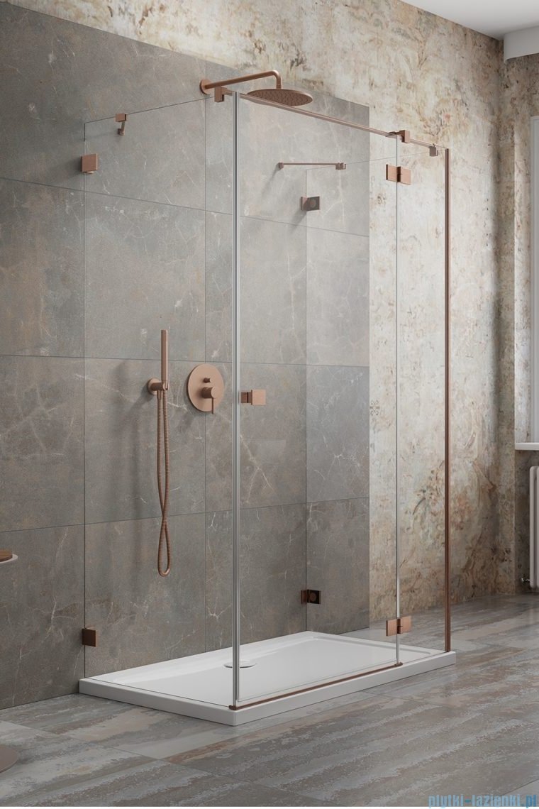 Radaway Essenza Pro Brushed Copper Kdj+S kabina 75x90x75cm prawa  szczotkowana miedź 10097390-93-01R/10098075-01-01/10098075-01-01