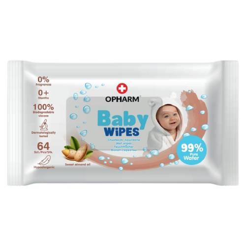 OPHARM Baby Wipes Oil Almond Chusteczki nawilżane dla dzieci i niemowląt, 64szt.