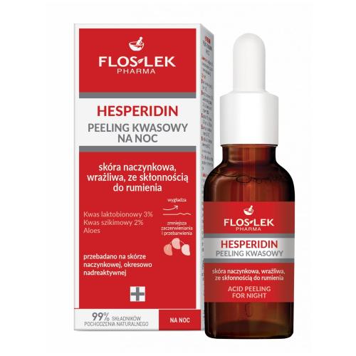 FLOS-LEK HESPERIDIN Peeling kwasowy na noc, 30 ml