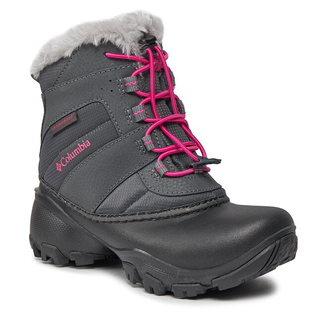 Śniegowce Columbia Youth Rope Tow™ Iii Waterproof 1637841 Dark Grey/ Haute Pink 089