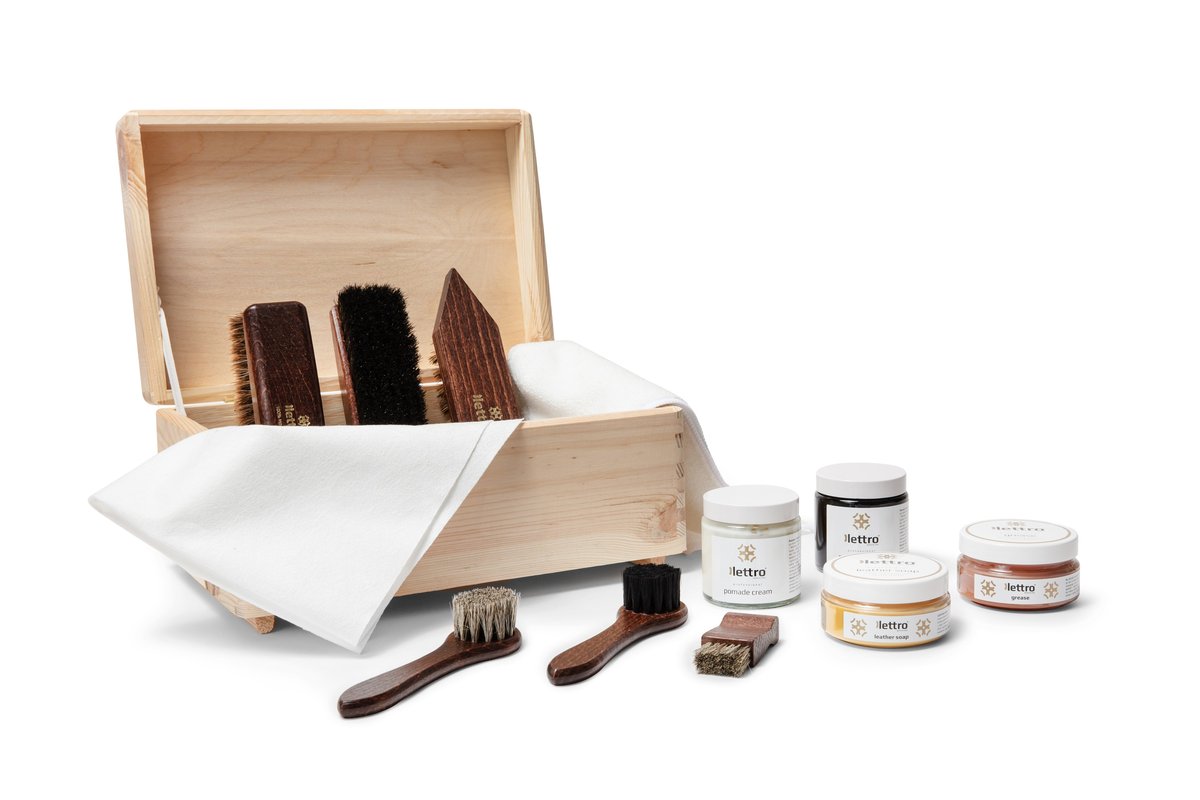 Zestaw do czyszczenia i pielęgnacji skóry butów - Lettro® Set
