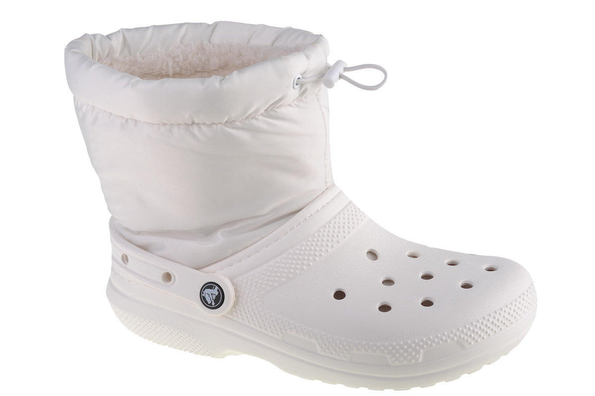 Crocs Classic Lined Neo Puff Boot 206630-143, Damskie, śniegowce, Biały