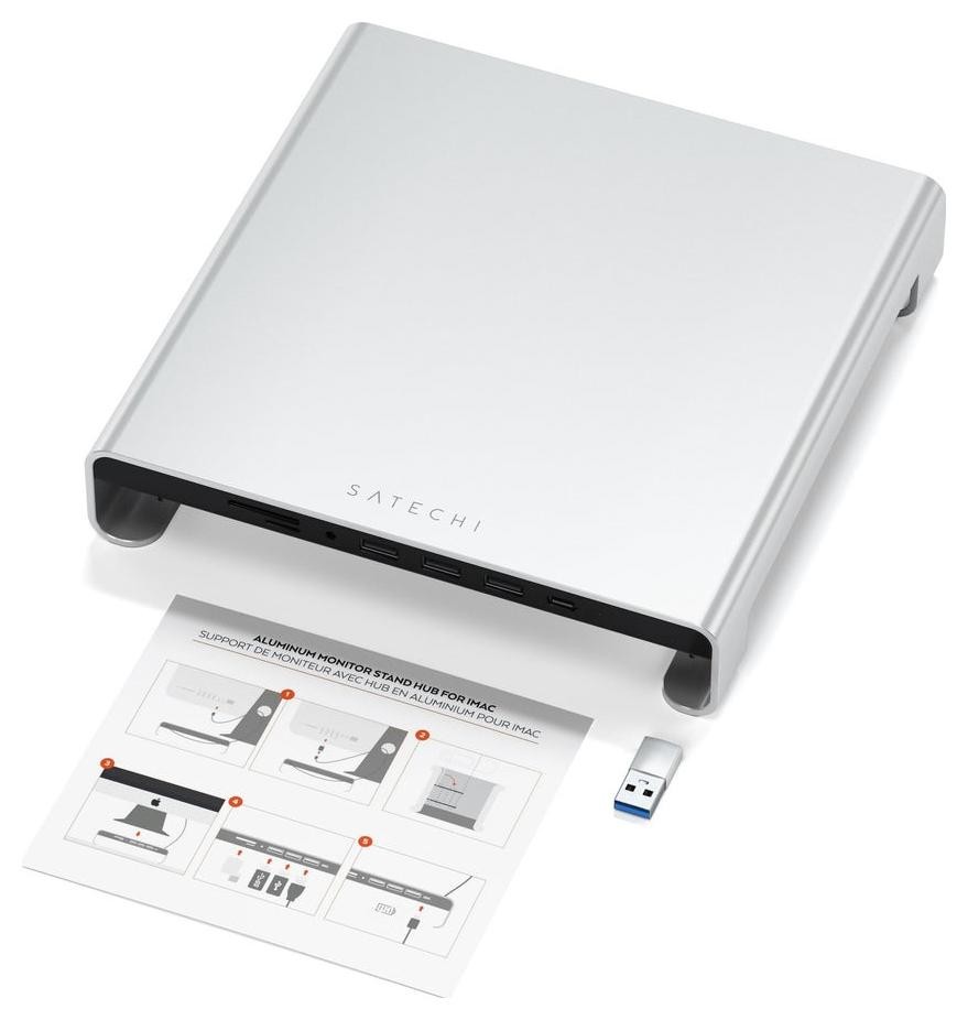 Satechi Aluminium do iMac USB-C USB-C, 3x USB-A, czytnik kart micro/SD, jack port srebrny