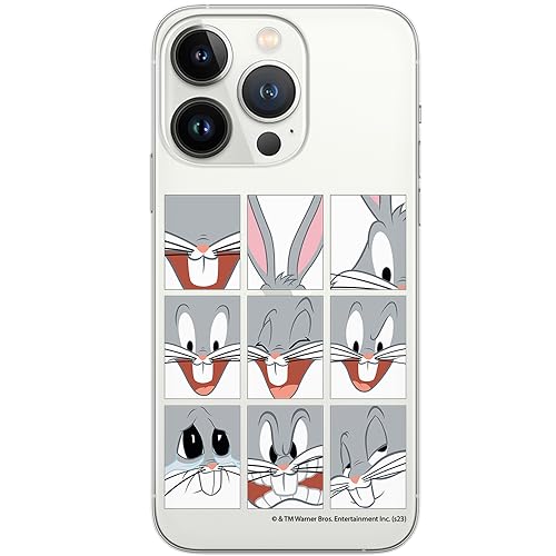 ERT GROUP etui na telefon Iphone 13 PRO, case oryginalny i oficjalnie licencjonowany przez Looney Tunes, wzór Bugs 015, optymalnie dopasowane, plecki z TPU częściowo przeźroczyste