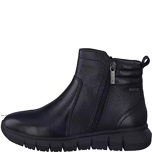 Tamaris Comfort Damskie 8-86414-41 skórzane Comfort Fit wymienna wkładka Duotex botki, Czarna papka, 40 EU Weit