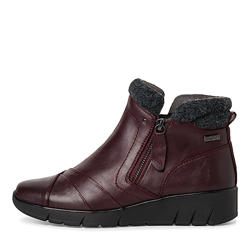 Jana Damskie Softline 8-26461-41 wygodne szerokie wygodne buty wodoodporne antypoślizgowe boczny zamek błyskawiczny botki, Merlot, 39 EU, Merlot, 39 EU Weit