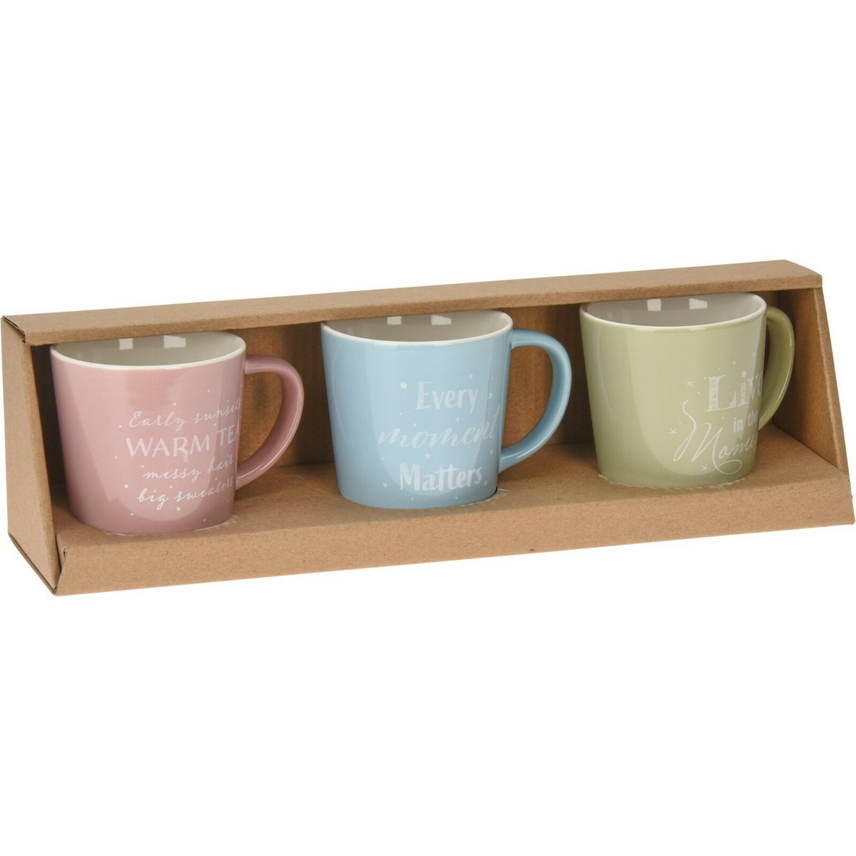 EH 3-częściowy zestaw kubków porcelanowych Tea time, 180 ml