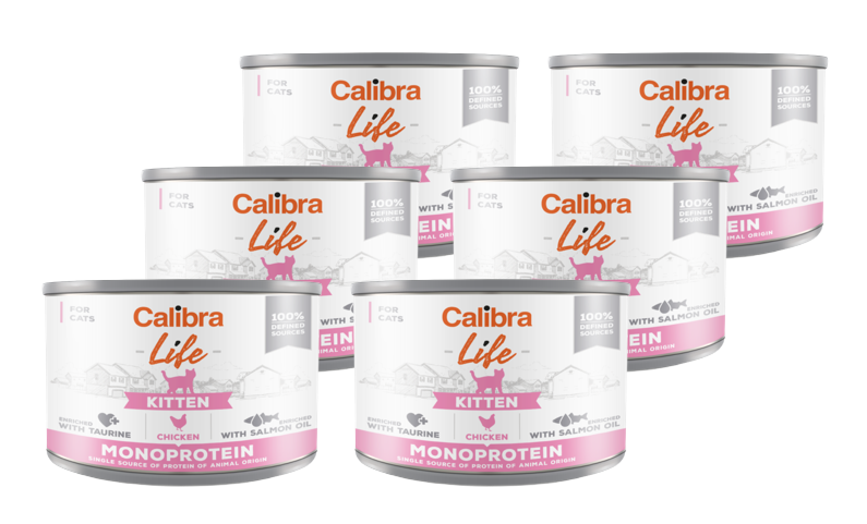 CALIBRA Cat Life Kitten Chicken 6x200g