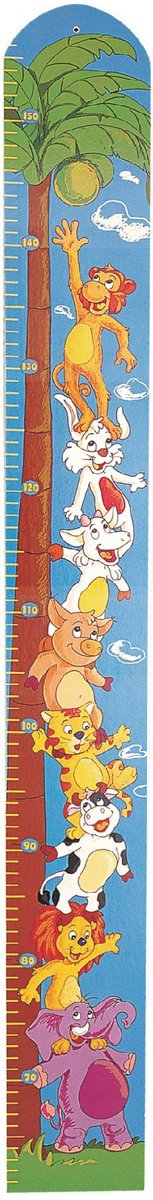 Top Bright drewniana miara wzrostu do 150 cm - dzikie zwierzęta