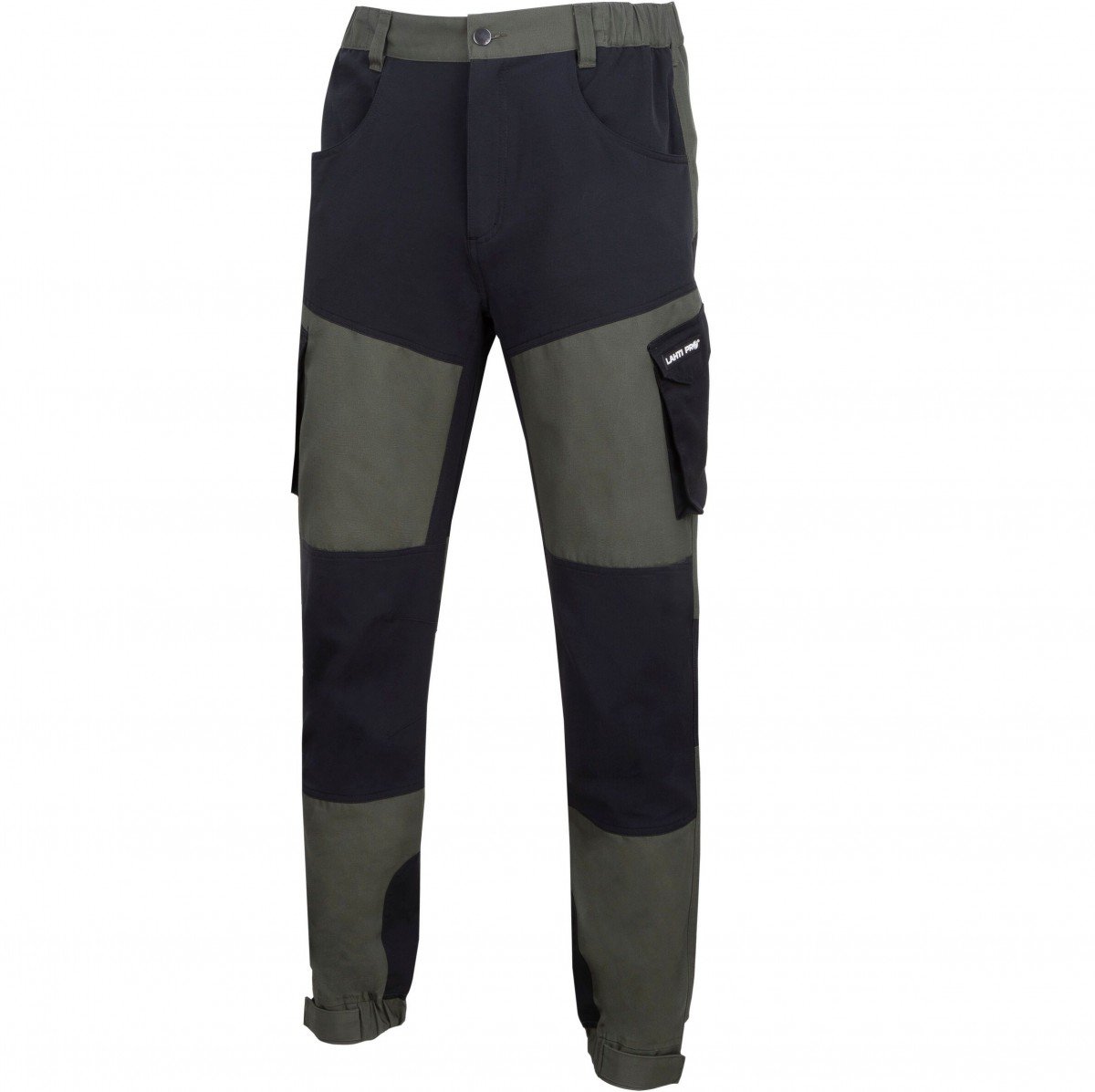 Spodnie Z Elementami Stretch Zielono-Czarne, 