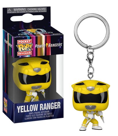 mighty morphin power ranger 30th - pocket pop keychains -yellow ranger