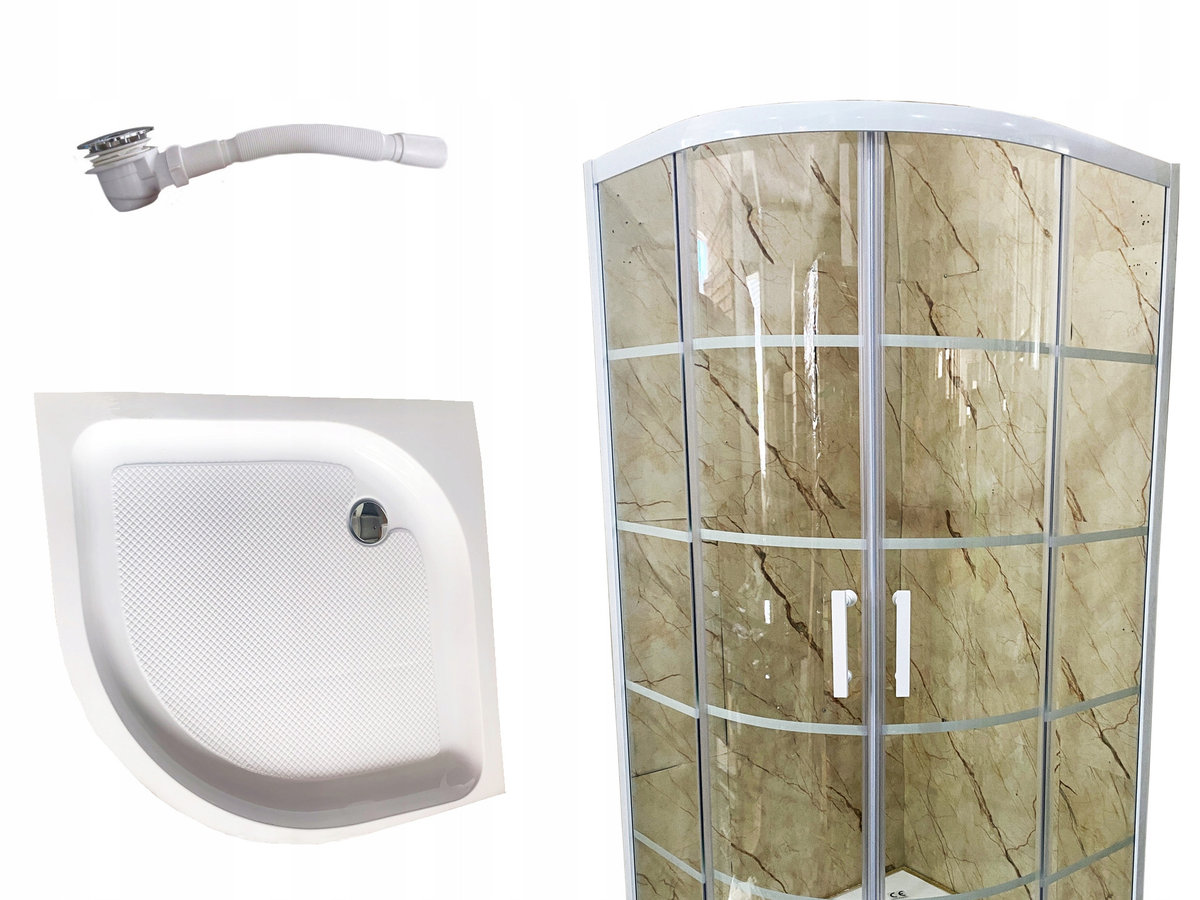 Kabina prysznicowa biała LOFT w duże szprosy 90x90