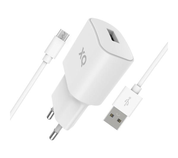 Xqisit USB A 2,4 A + kabel microUSB 1m (biały)