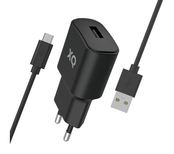 Xqisit USB A 2,4 A + kable microUSB 1m (czarna)