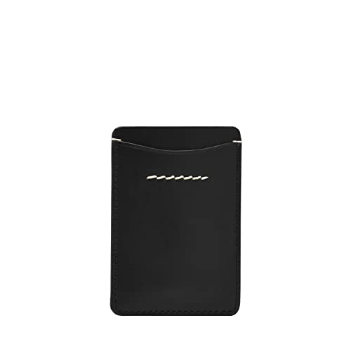Fossil Męskie skórzane minimalistyczne etui na karty portfel z przednią kieszenią, czarny Westover, 6,9 cm dł. x 0,6 cm szer. x 10 cm wys., etui na karty Westover