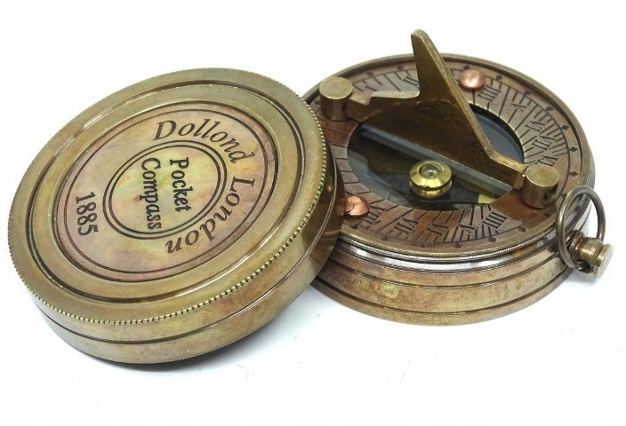 Mosiężny kompas z zegarem słonecznym NC1236
